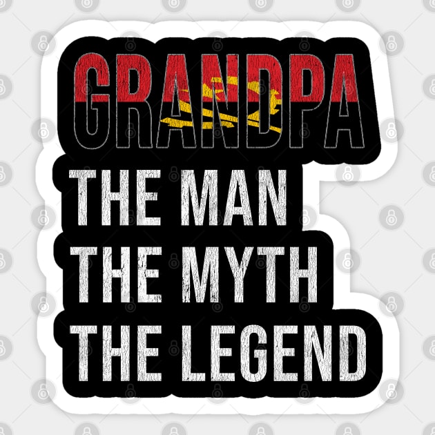 Grand Father Angolan Grandpa The Man The Myth The Legend - Gift for Angolan Dad With Roots From  Angola Sticker by Country Flags